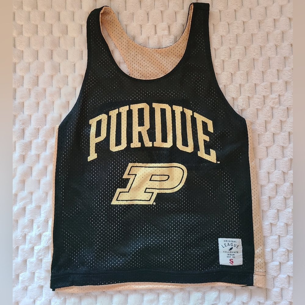 Purdue Black and Gold Mesh Reversible Tank Top Jersey